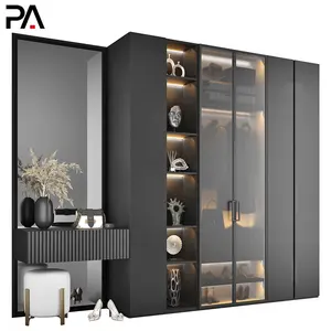 PA Wooden Dressing Table With Mirror Bedroom Wall Cabinet Clothes Wardrobe Latest Design