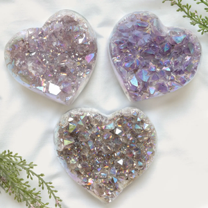 Venta al por Mayor de Cristales Curativos, Cristal de Amatista Aura en Forma de Corazón para Decoración del Hogar y Regalos - Product Image 2