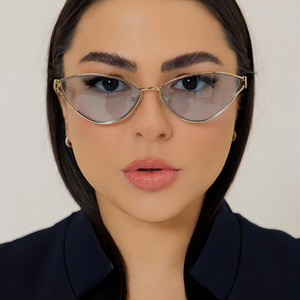 Lunettes de soleil œil de chat Lmamba 968 pour femmes, montures métalliques de haute qualité, dégradé bleu-vert, lunettes de soleil colorées pour hommes 2024 - Product Image 2