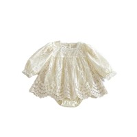 Robe-combinaison en dentelle pour bébé fille, style princesse, pour l'automne, pour les 100 jours et le 1er anniversaire, style coréen