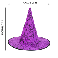 Cappello da Strega LED Luminoso per Costume di Halloween, Stampa Ragnatela, Cappello Illuminato per Adulti per Feste e Cosplay, Decorazione Arancione Viola Bianca