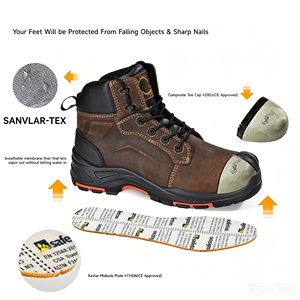 <span class=keywords><strong>Bottes</strong></span> de sécurité à embout d'acier, coupe basse, style cow-boy, en <span class=keywords><strong>cuir</strong></span>, imperméables, pour hommes - Product Image 2