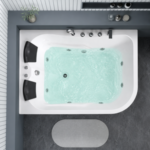 Bañera de Hidromasaje Acrílica para Dos Personas, Diseño Cuadrado <span class=keywords><strong>con</strong></span> Esquinas Redondeadas, <span class=keywords><strong>Spa</strong></span> <span class=keywords><strong>con</strong></span> Jets de Hidroterapia y Dos Reposacabezas, 170x120x58cm - Product Image 2