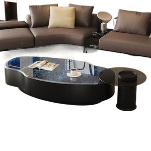 Table basse ovale en <span class=keywords><strong>dalle</strong></span> de roche moderne, style luxe léger italien, avec rangement, haut de gamme, pour salon et petit appartement, en pierre, nouvelle collection - Product Image 5