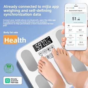 नया स्मार्ट व्यक्तित्व पैमाने 180 किलोग्राम सफेद डिजिटल शरीर वसा और वजन पैमाने ऐप के साथ उच्च-सटीक 0.<span class=keywords><strong>1</strong></span> जी मज़ेदार फैशन ओएम अनुकूलन योग्य - Product Image 6