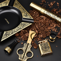 Ciseaux à cigares de luxe portables JIFENG JF-J101 en acier inoxydable, avec lames, pour cadeau d'affaires ou de voyage, dans un coffret cadeau
