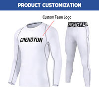 Vêtements de sport personnalisés OEM, vêtements d'entraînement, t-shirts de compression, costume pour hommes, ensemble de compression 2 pièces, couche de base thermique