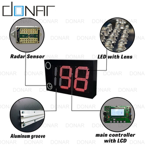 Năng lượng mặt trời Powered LED Radar cảm biến kiểm soát tốc độ giao thông dấu hiệu năng lượng mặt trời Powered giới hạn dấu hiệu Radar Detector - Product Image 5