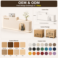Comptoir d'accueil au design minimaliste moderne, adapté aux magasins de détail et aux studios, avec services de conception personnalisés