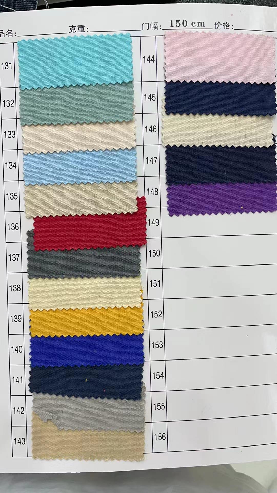 Tableau des couleurs 6