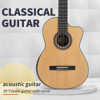 Guitare acoustique classique de haute qualité en épicéa fabriquée à la main, 39 pouces, à prix abordable, à vendre