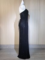 Robe de soirée élégante en tube ornée de strass pour femmes
