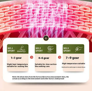 Masajeador Guasha de 9 velocidades para uso doméstico, de alta potencia, con compresión caliente, terapia de luz roja, vibración corporal, raspado y ventosas. - Product Image 5