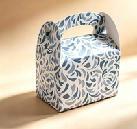 Scatola Regalo Pieghevole Personalizzata in Carta Riciclata Eco-Friendly con Manico, Riutilizzabile, in Cartone, per Caramelle, Biscotti, Piccoli Regali, OEM