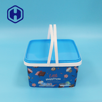 Boîte d'emballage IML de luxe décorative en plastique recyclable sans BPA pour biscuits de Noël, crackers, hamburgers et nouilles