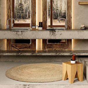 Tappeto Rotondo in Fibra Naturale Intrecciata a Mano in Paglia e <span class=keywords><strong>Juta</strong></span> - Product Image 5