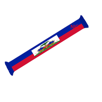 Écharpe tricotée personnalisée avec le drapeau national d'Haïti, écharpe douce en polyester à franges pour les trajets quotidiens et les activités de plein air
