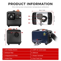 Calentador de aire diésel de 8KW, 12 y 24V, 110V/240V, calentador de aire para estacionamiento de automóviles diésel, interruptor LCD todo en uno, versión clásica