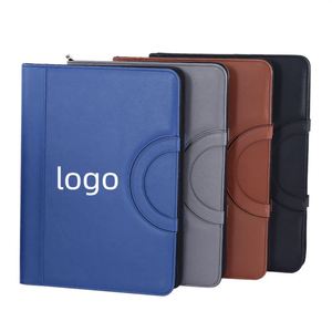 A4 Multifunction Wireless Power Bank Folder Business Manager's Leather <b>Briefcase</b> with Memo Pad Promotional Item - Product Image 1
