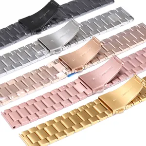 Tali Jam Tangan Baja Tahan Karat Logam Tiga Manik untuk Jam Tangan Apple untuk IWatch Series 6 5 4 3 2 1 Band 38 40 42 44Mm