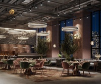 Conception de comptoir de bar moderne pour café-restaurant, ensemble de mobilier de restaurant confortable, banquette personnalisée avec table en marbre