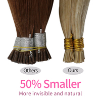 Extensions de cheveux humains Remy 100% naturels, double épaisseur, pré-collées, type I-Tip