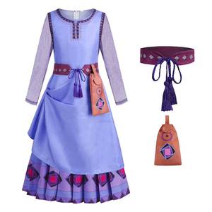 Ensemble de costumes d'Halloween pour filles Meshin, 4 pièces, sur le thème de la star du film TV, avec robe de princesse Asha (polyester) - Product Image 1