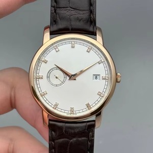 Montre de luxe pour homme avec index en diamant, cadran blanc, boîtier argenté, étanche, mécanique, petite seconde, date, nouvelle collection 2026 - Product Image 3