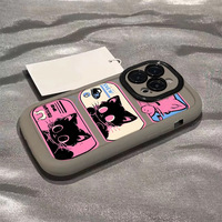 Chat rose nouveau pour iPhone 15 Pro Max étui Compatible pour Apple 14 dessin animé 13/8 Plus 16 dur PC TPU haute tendance produit en boîte