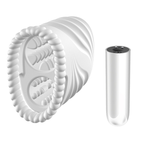 Juguete Sexual Masculino, Vibrador con Carga USB, 100% Impermeable, 10 Vibraciones, ABS, TPE, Silicona Suave, Alta Intensidad, Blanco - Product Image 2