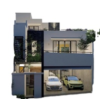 Casa Prefabricada Moderna de Acero de 2 Pisos con Garaje, 2-3 Dormitorios, Ecológica, Inteligente y de Bajo Consumo
