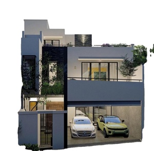 Villa/<span class=keywords><strong>Resort</strong></span> Contemporaneo in Acciaio con Garage o Posto Auto Coperto, Edificio Modulare Prefabbricato Moderno a 2 Piani con 2-3 Camere da Letto - Product Image 1