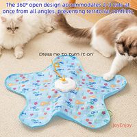 Nouveau Jouet Interactif pour Chat Moderne et Adorable 2-en-1 : Jeu de Cache-Cache, Tapis de Teaser Automatique Rechargeable avec Plume Cachée
