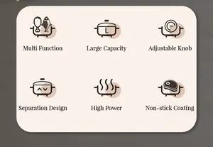 Parti için çok amaçlı elektrikli pişirme tenceresi sıcak satmak yapışmaz kaplama tencere pişirme için tencere temizlemek için yüksek kaliteli esay