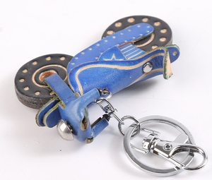 Zenos Vintage Auto colgante llavero elegante cuero de vaca genuino motocicleta Keycase decoraciones colgantes de moda - Product Image 5