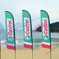 Drapeau de plage personnalisé en forme de plume, drapeau publicitaire extérieur en forme de goutte d'eau avec base de poteau pour la promotion d'événements, vente en gros d'usine OEM