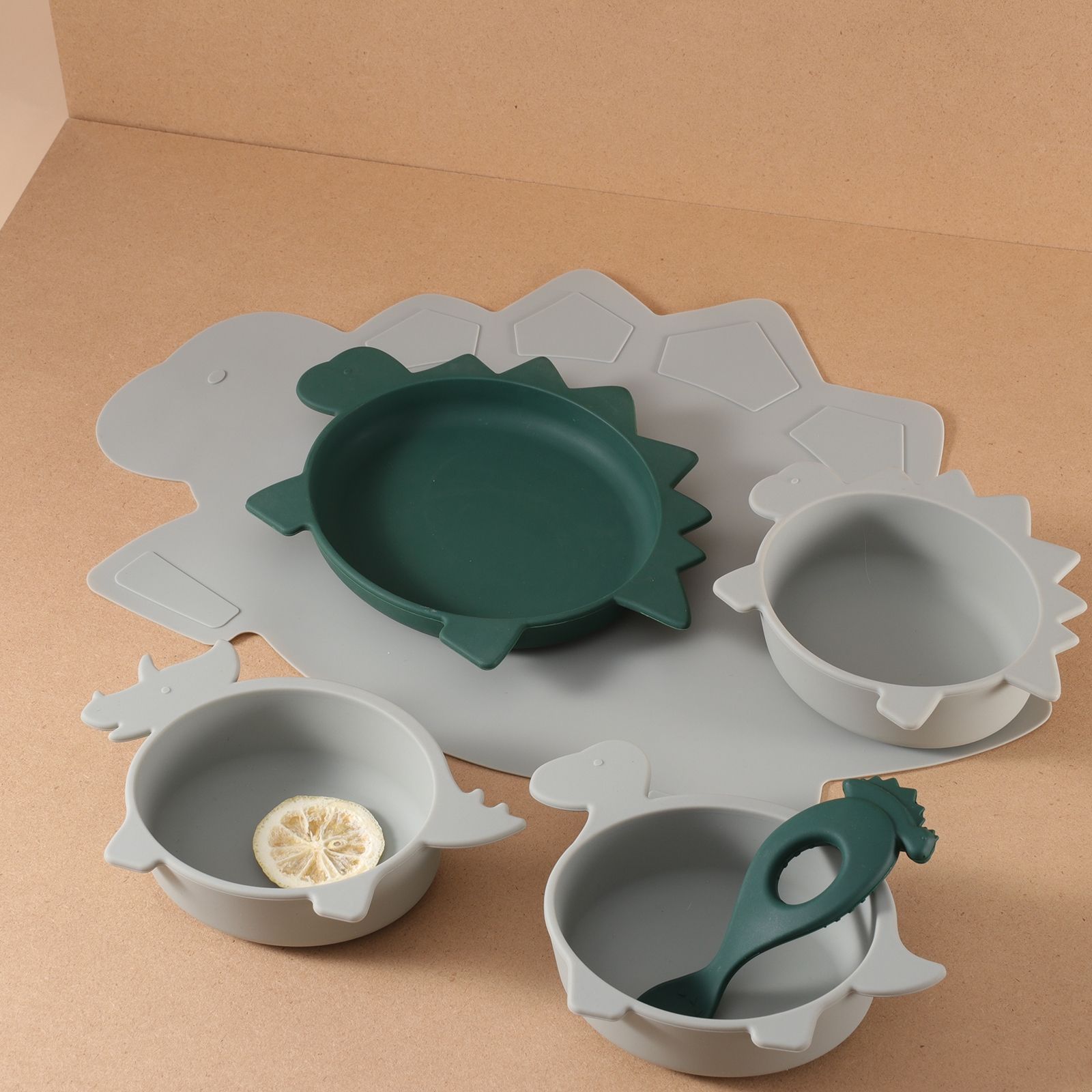 dino set  doveblue +garden green