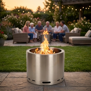 <span class=keywords><strong>Brasero</strong></span> <span class=keywords><strong>de</strong></span> Acero Inoxidable para Jardín, Chimenea Exterior sin Humo con Recipiente para Cenizas, para Acampar y Patio - Product Image 2