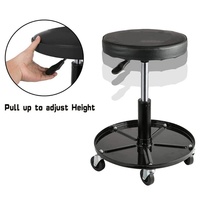 Tabouret pivotant à 360° avec plateau, hauteur réglable, logo personnalisable en couleur, coussin en cuir, pour atelier, salon, bureau