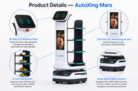 Robot de livraison autonome grand écran 40kg charge utile Navigation laser Charge automatique pour restaurants hôtels cafés restauration rapide