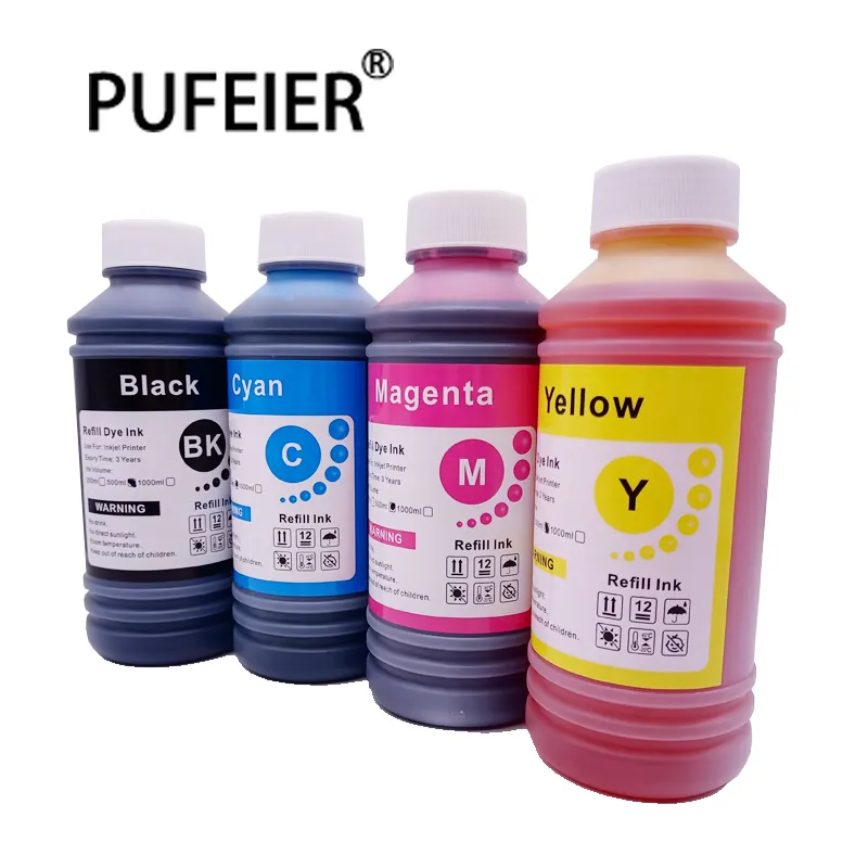 500ML Garrafa Premium Recarga Em Massa Universal Dye Ink Kits De Recarga Para Epson Canon HP Brother Inkjet Printer Dye Based Ink