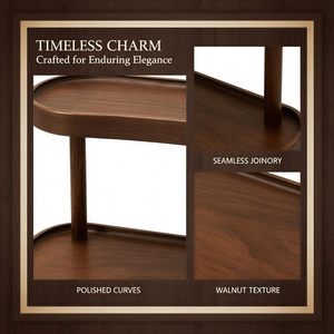 Tiered Storage Rack Wood Grain Coffee Brown Standing Type Desktop <b>Shelf</b> Cup Holder Home Bedroom Display Rack - Product Image 4