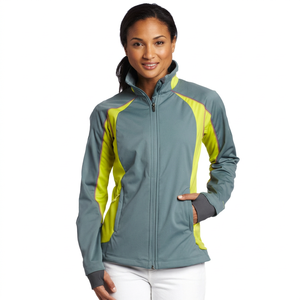 Chaqueta de Forro Polar para Mujer con Bloques de Color, Manga Larga, Cierre de Cremallera, Cuello Alto, Transpirable, de Poliéster, para Otoño - Product Image 3