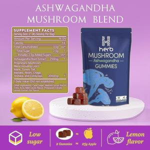 Complément alimentaire biologique en capsules d'extrait de champignon complexe Lion's Mane et Reishi, marque privée OEM/ODM, gommes aux champignons - Product Image 3