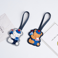 Porte-clés en cuir PU motif ours marin mignon, breloque de sac de dessin animé, anneaux porte-clés pour clés de voiture, sacs à main, sacs à dos, valises
