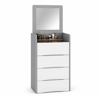 Coiffeuse moderne européenne en bois avec panneau LED, tiroirs silencieux et écologiques, pour chambre, salle de bain, hôtel