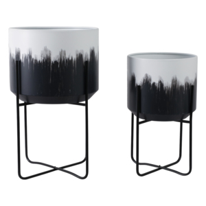Fioriere in Metallo Ombre su Supporto, Vasi Rialzati per Interni ed Esterni, Decorazione per Casa e Soggiorno - Product Image 3