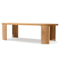 Mesa de Comedor Rectangular Nórdica, Resistente a la Intemperie, de Madera Maciza de Teca, Muebles de Jardín para Hotel, Mesa de Comedor para Exteriores