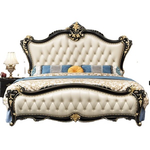 Ensemble de meubles de chambre à coucher de style royal français en bois massif antique et cuir de luxe, <span class=keywords><strong>acheter</strong></span> <span class=keywords><strong>un</strong></span> ensemble de meubles de chambre à coucher de luxe pour <span class=keywords><strong>lit</strong></span> king-size - Product Image 2