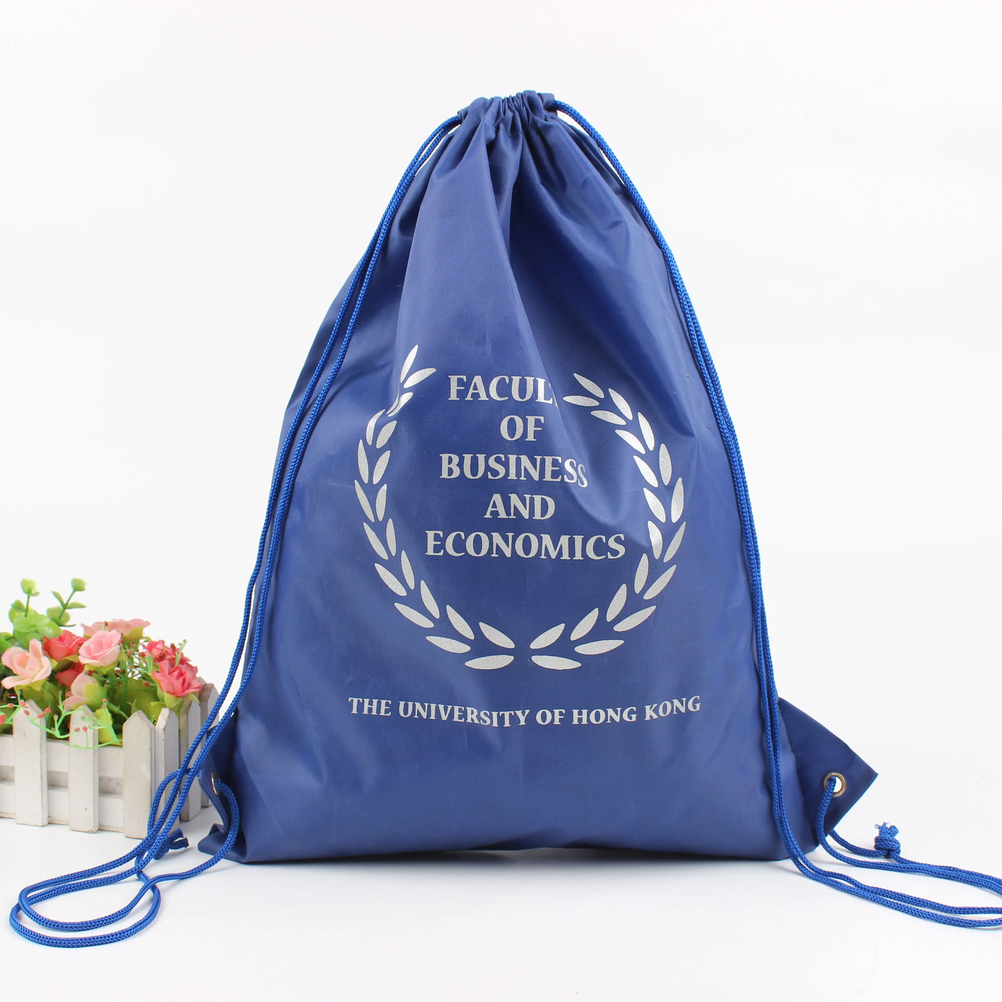 Gym Waterproof Non-Woven Cycling Bag Customized Promotional Printed Gift Double String Handbag Shoe Dust Drawstring Backpack